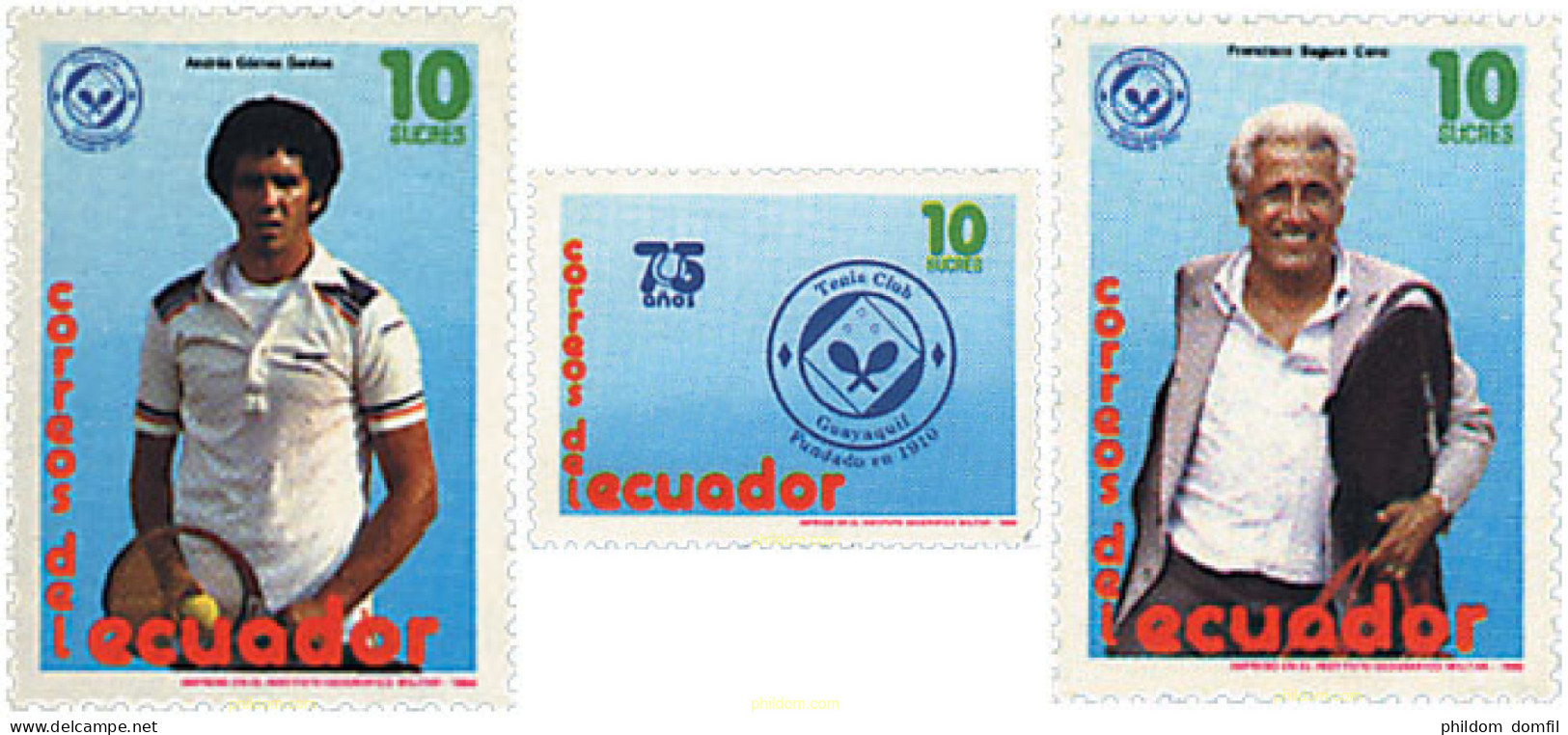 729473 HINGED ECUADOR 1986 75 ANIVERSARO DEL CLUB DE TENIS DE GUAYAQUIL - Ecuador