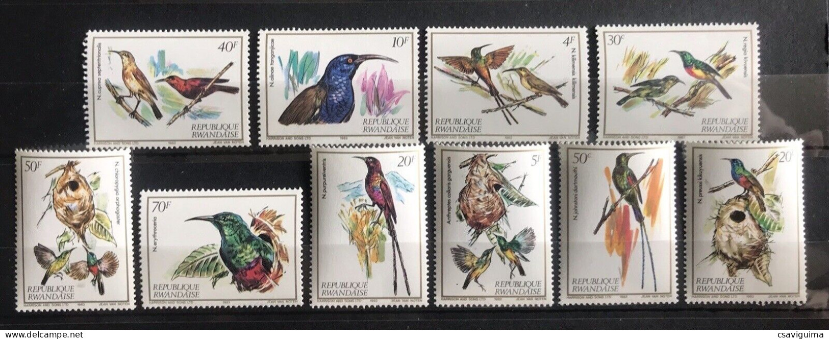 Rwanda - 1993 - Birds - Yv 1149/58 - Other & Unclassified