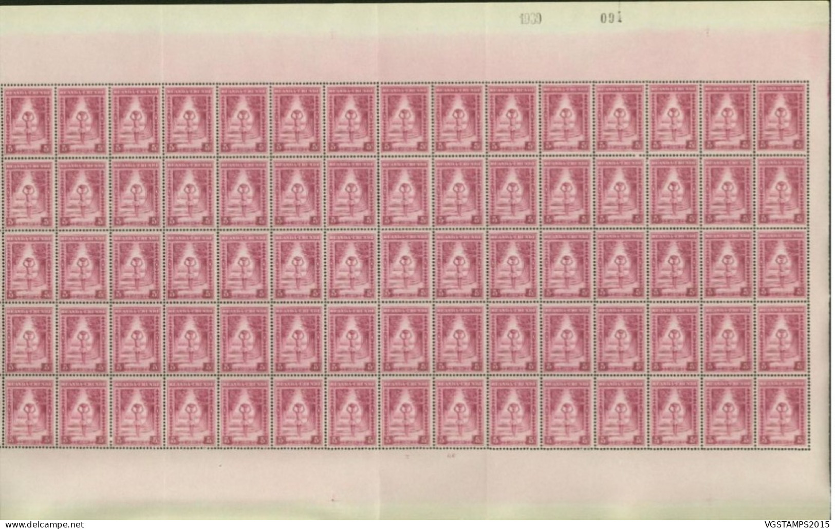 Ruanda-Urundi 1937 - Timbres Neufs. COB Nr.: 111/113. Feuille De 75. Avec Nº. De Planche. PAS COMMUN.. (EB) AR.02260 - Unused Stamps