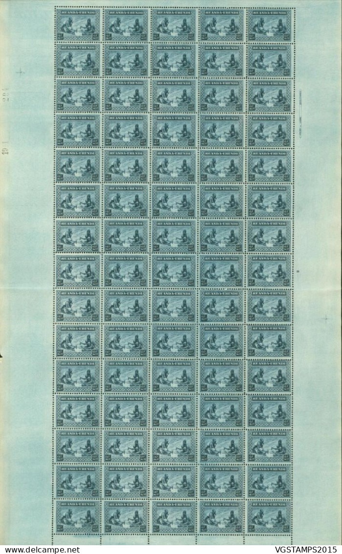 Ruanda-Urundi 1937 - Timbres Neufs. COB Nr.: 111/113. Feuille De 75. Avec Nº. De Planche. PAS COMMUN.. (EB) AR.02260 - Nuevos