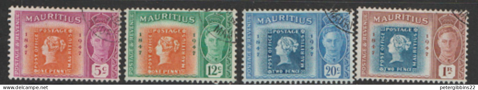 Mauritius  1948  SG  266-9  Stamp Centenary    Fine Used - Mauricio (...-1967)