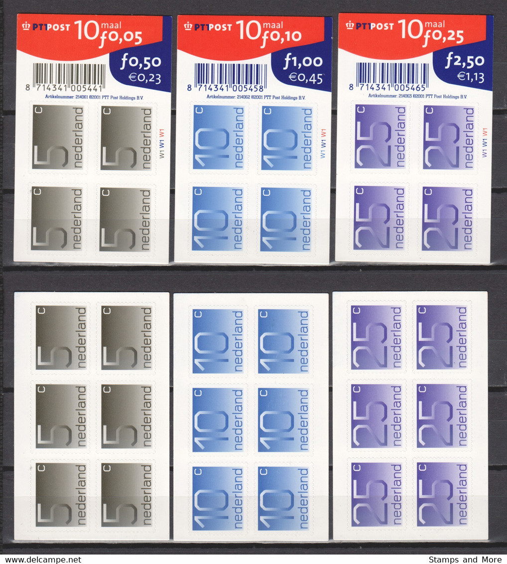 Netherlands 2001 NVPH V1108-1110b MNH Sellfadhesive On Mailers - Carnets Et Roulettes