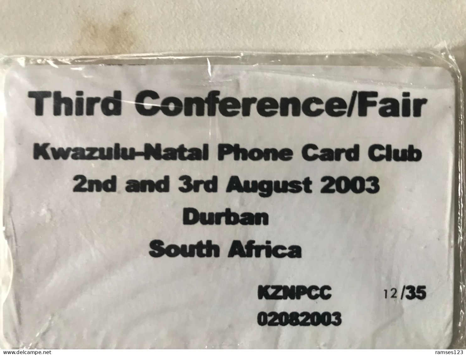 RRRRR   TEST   DEMO   TELATELY  2003  DURBAN  FAIR   KWAZULU   ONLY 35   MINT IN SEALED   RRRRR - Afrique Du Sud