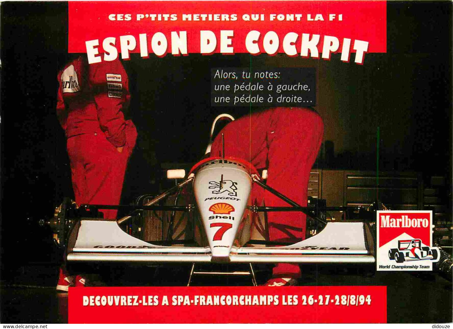 Automobiles - Formule 1 - Carte Humoristique - Ces P'tits Métiers Qui Font La F1 - Espion De Cockpit - Grand Prix De Spa - Grand Prix / F1