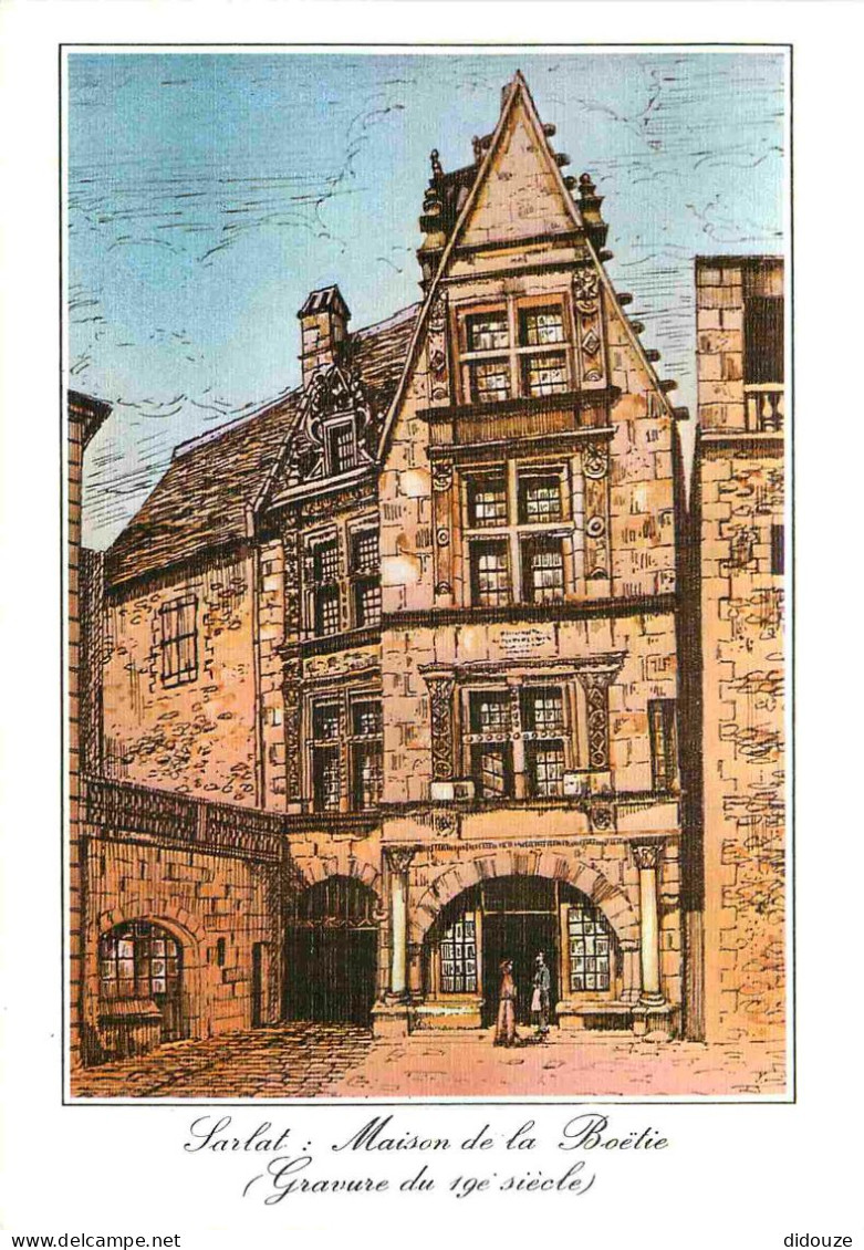 24 - Sarlat La Caneda - Maison Natale D'Etienne De La Boétie - Gravure Ancienne - Art Peinture - CPM - Carte Neuve - Voi - Sarlat La Caneda