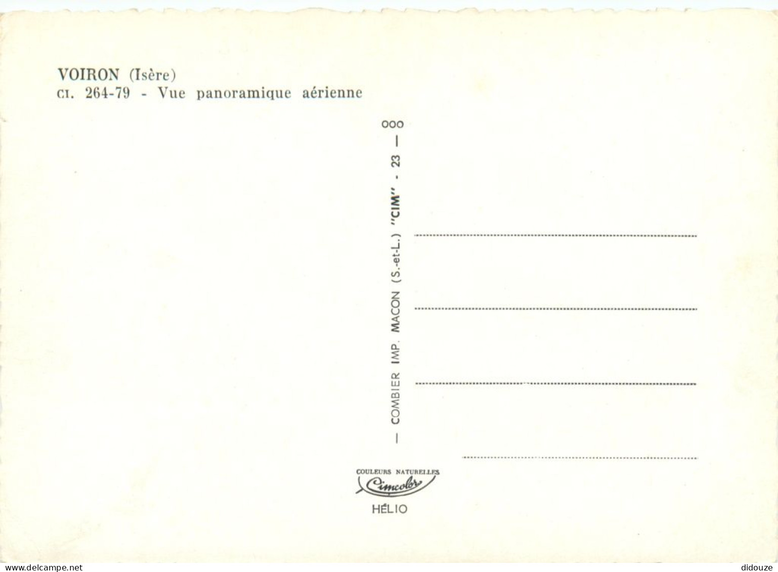 38 - Voiron - Vue Générale Aérienne - Carte Dentelée - CPSM Grand Format - Carte Neuve - Voir Scans Recto-Verso - Voiron