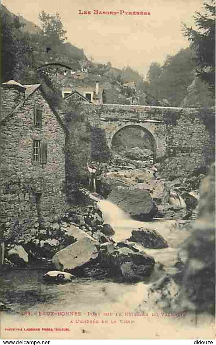 64 - Eaux-Bonnes - Pont Sur Le Ruisseau Du Valentin à L'entrée De La Ville - Correspondance - Voyagée En 1917 - CPA - Vo - Eaux Bonnes