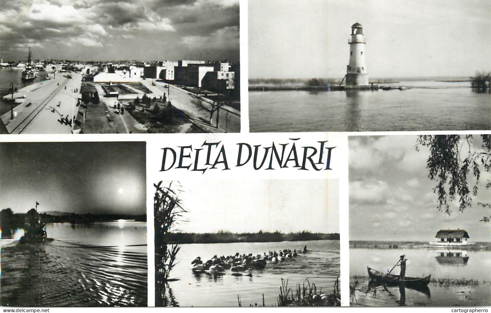 Postcard Romania Delta Dunarii Far Nava Pasari - Romania