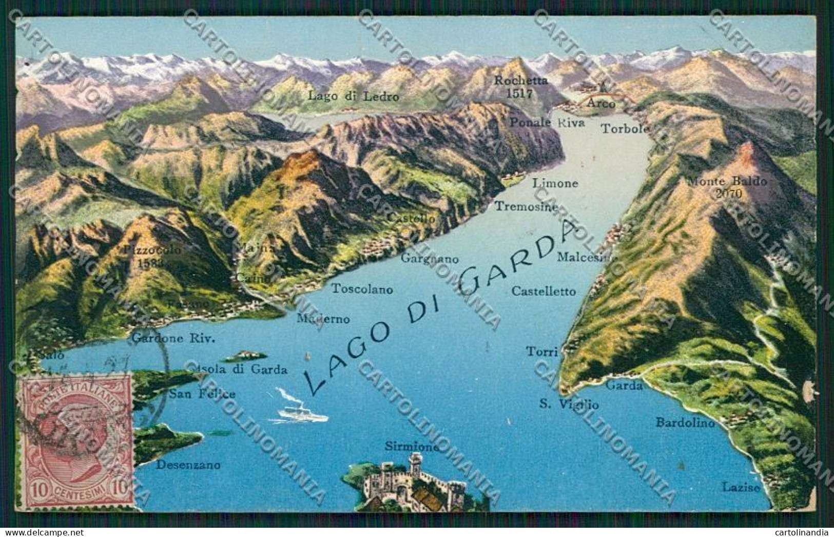 Brescia Lago Di Garda Mappa Cartolina ZC3627 - Brescia