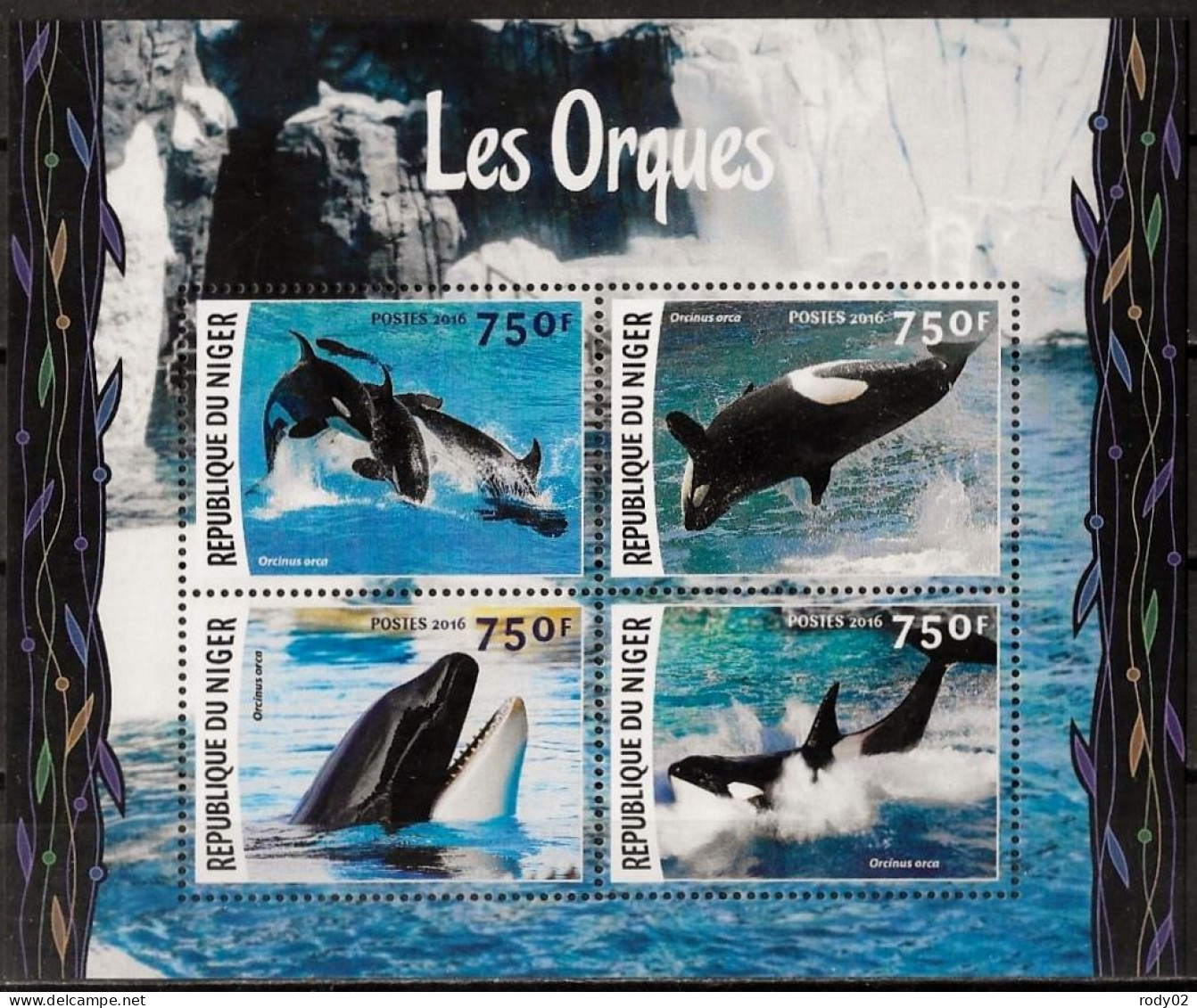 NIGER - MAMMIFERES MARINS - ORQUES - N° 3435 A 3438 ET BF 572 - NEUF** MNH - Otros & Sin Clasificación