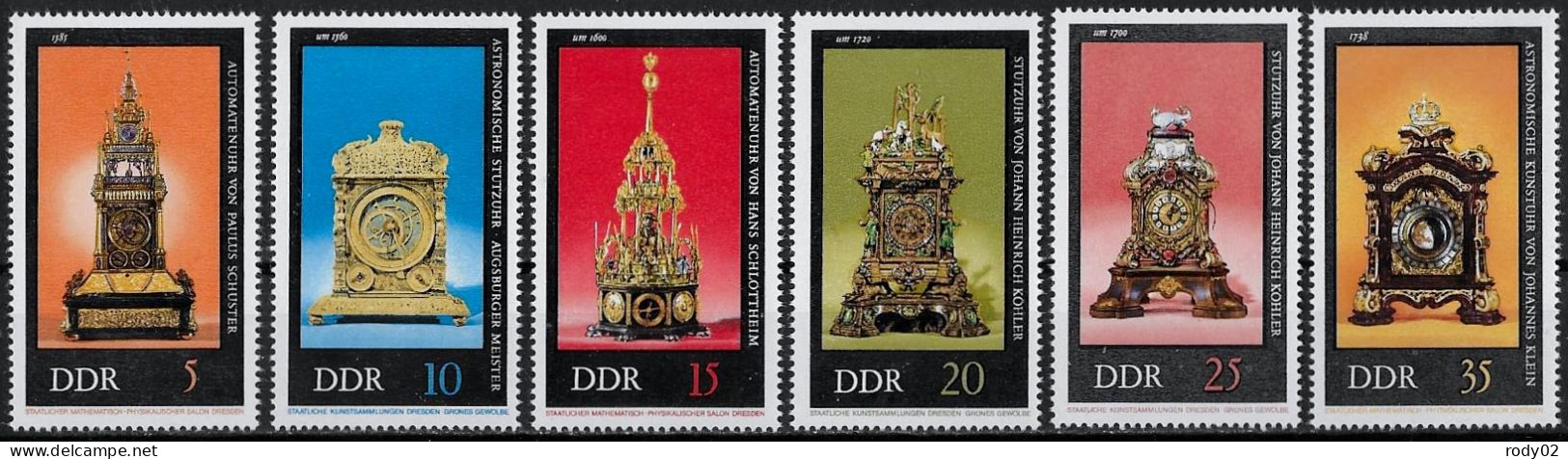 ALLEMAGNE DE L'EST - HORLOGES ANCIENNES - N° 1735 A 1740 - NEUF** MNH - Clocks