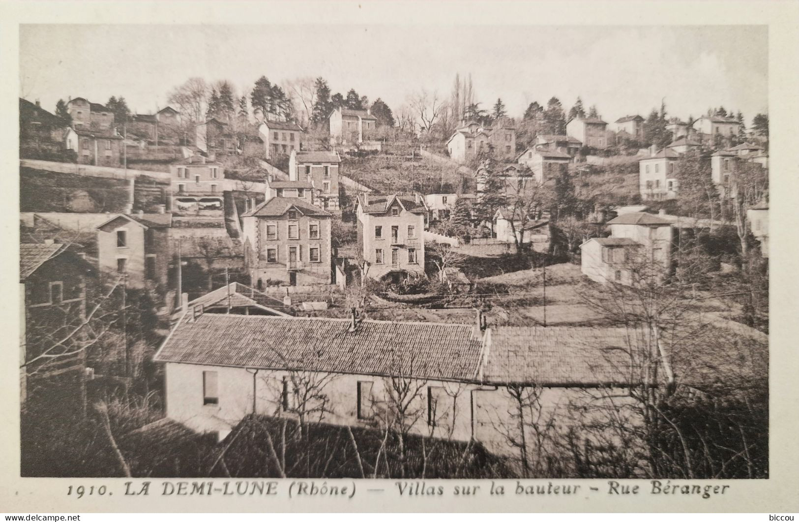 Cpa LA DEMI-LUNE (Rhône) 69 - Villas Sur La Hauteur - Rue Béranger N° 1910 - Sonstige & Ohne Zuordnung