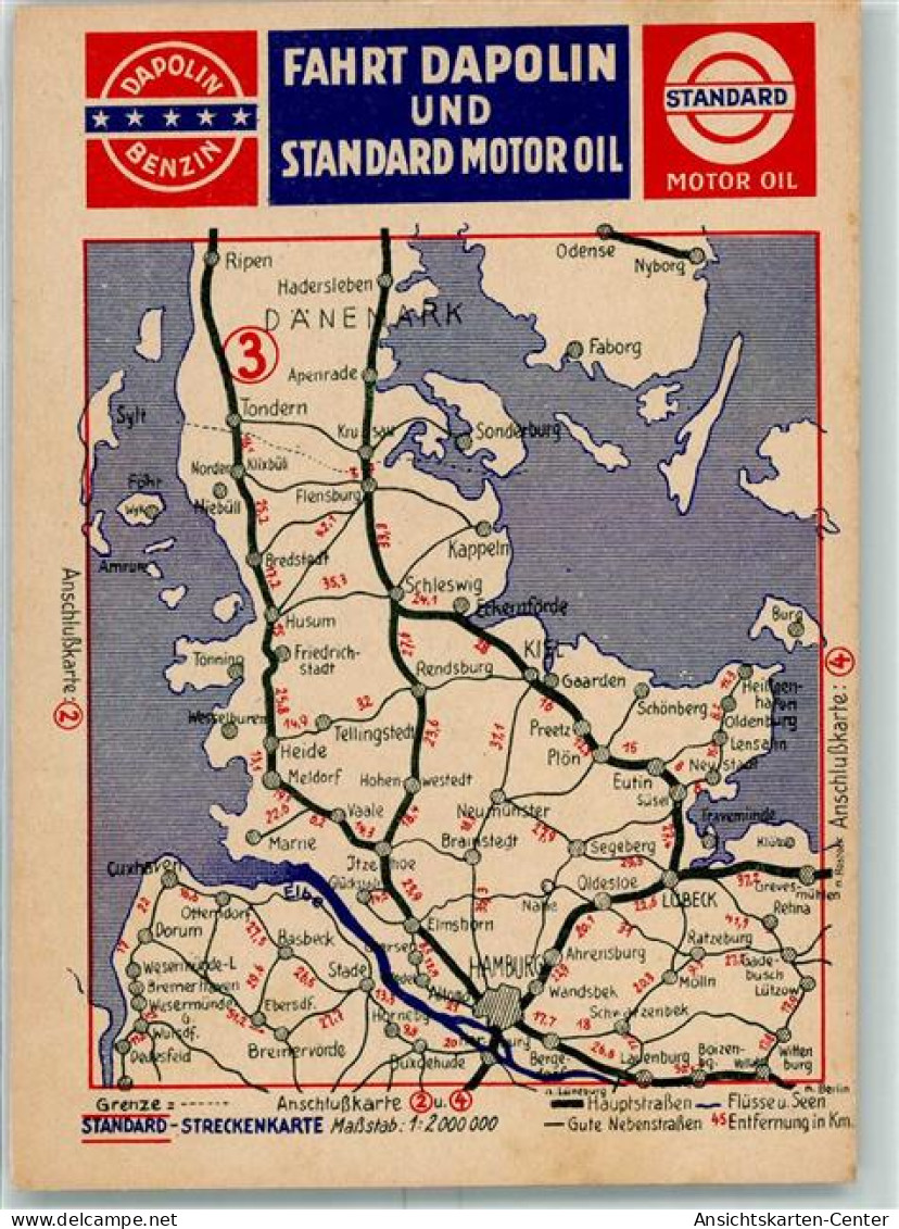 13150504 - Streckenkarte Nr. 3  Landkarte  Dapolin Benzin AK - Voitures De Tourisme