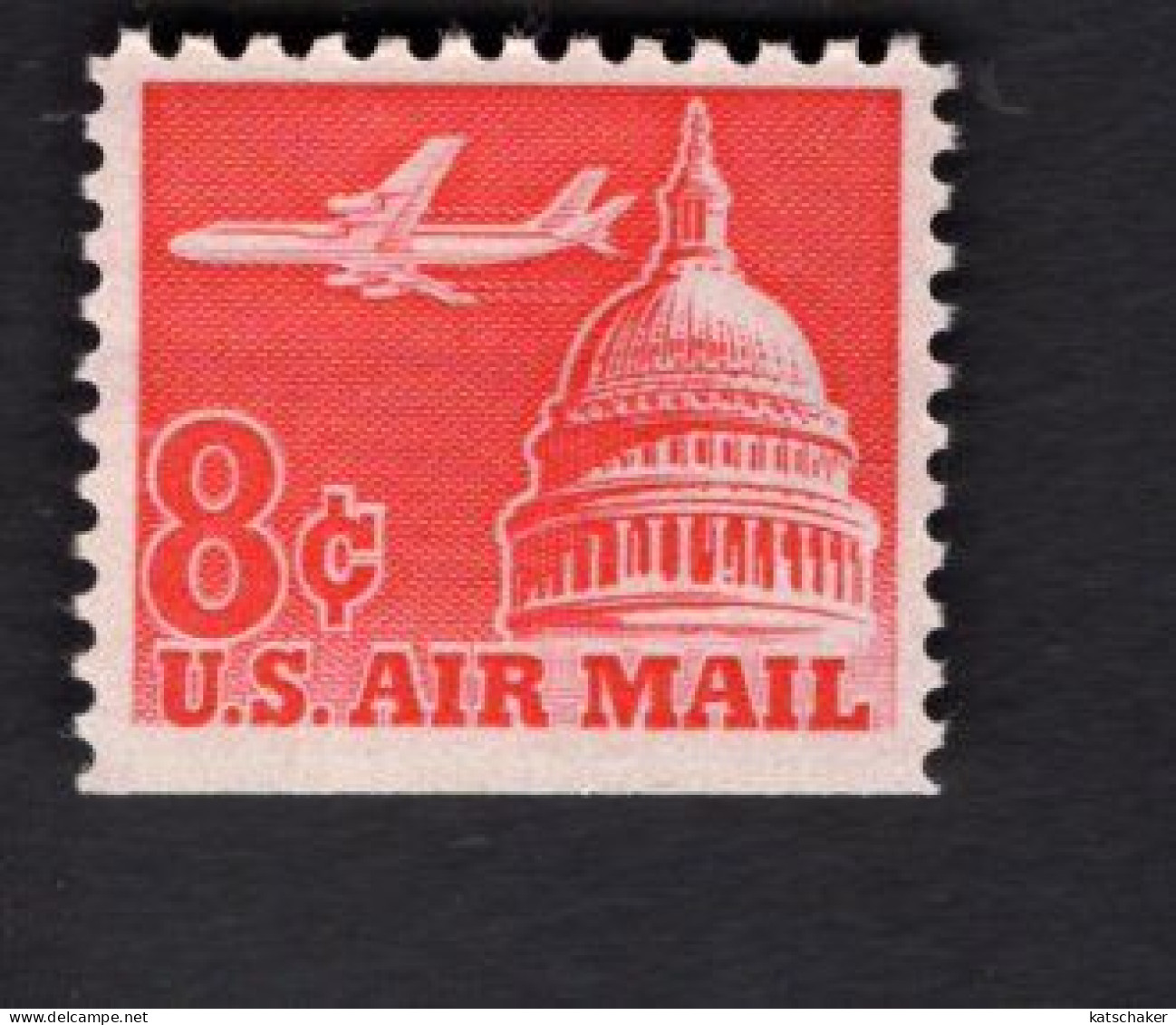 2010461102 1963 (XX) SCOTT C64 POSTFRIS MINT NEVER HINGED  - JET AIRLINER OVER CAPITOL UNDER IMPERFORATED - 3b. 1961-... Ongebruikt