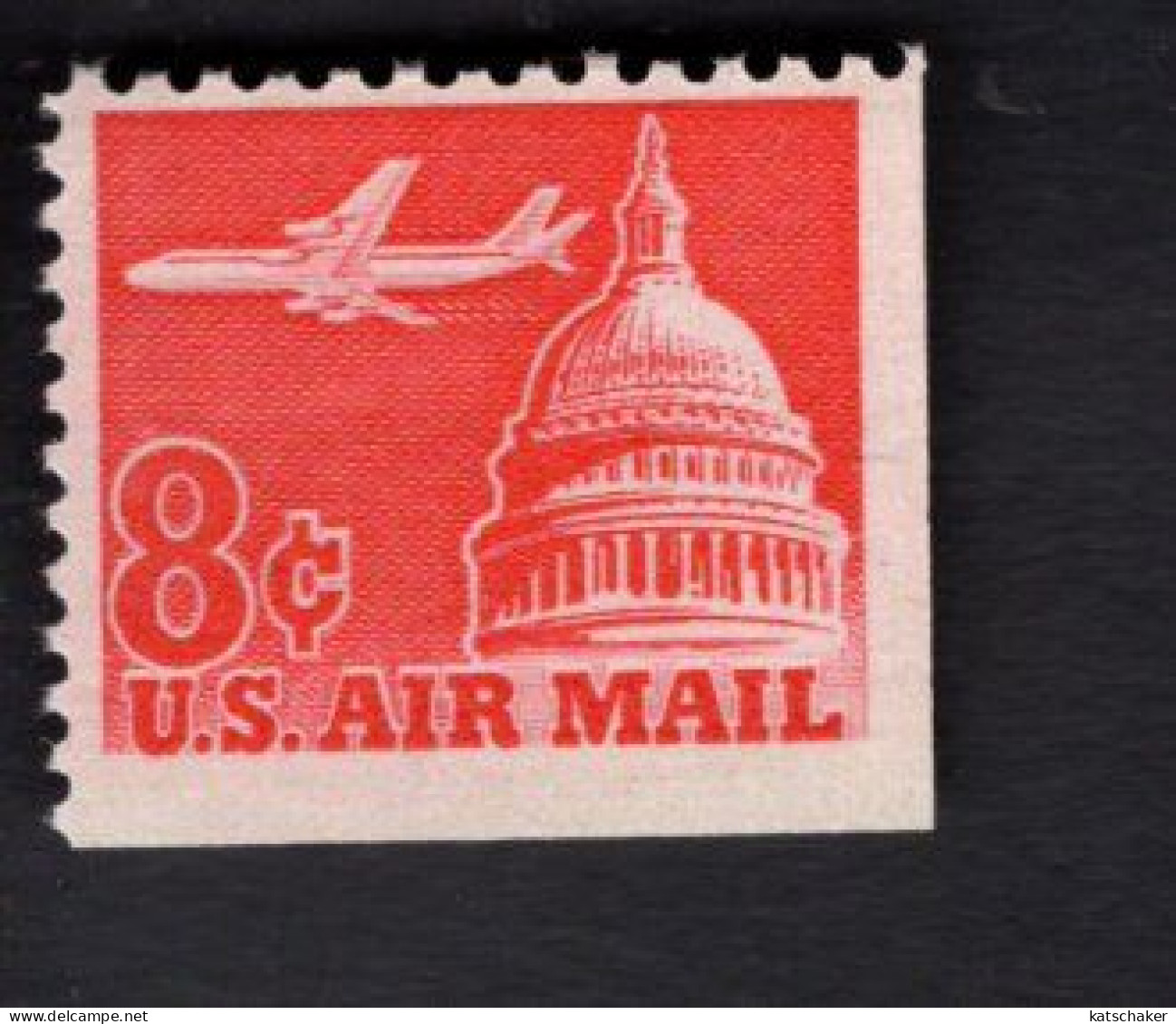 2010461606 1963 (XX) SCOTT C64 POSTFRIS MINT NEVER HINGED  - JET AIRLINER OVER CAPITOL UNDER & RIGHT IMPERFORATED - 3b. 1961-... Nuevos