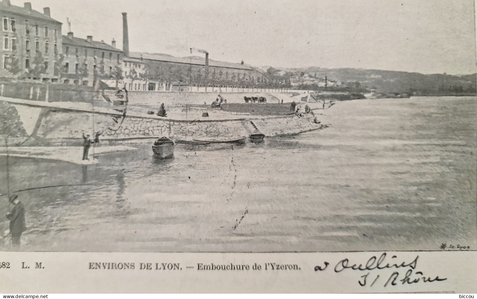 Cpa ENVIRONS DE LYON 69 - 1902 - Embouchure De L'Yzeron (à OULLINS) N° 582 L. M. (tampon Elysée Argaud Oullins) - Oullins