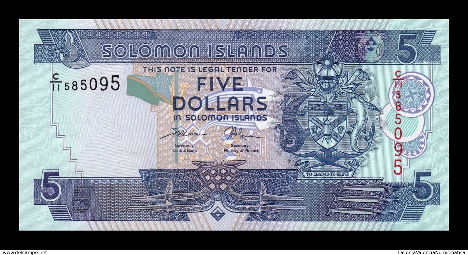 Islas Salomón Solomon 5 Dollars 2018 Pick 26d Sc Unc - Salomonseilanden