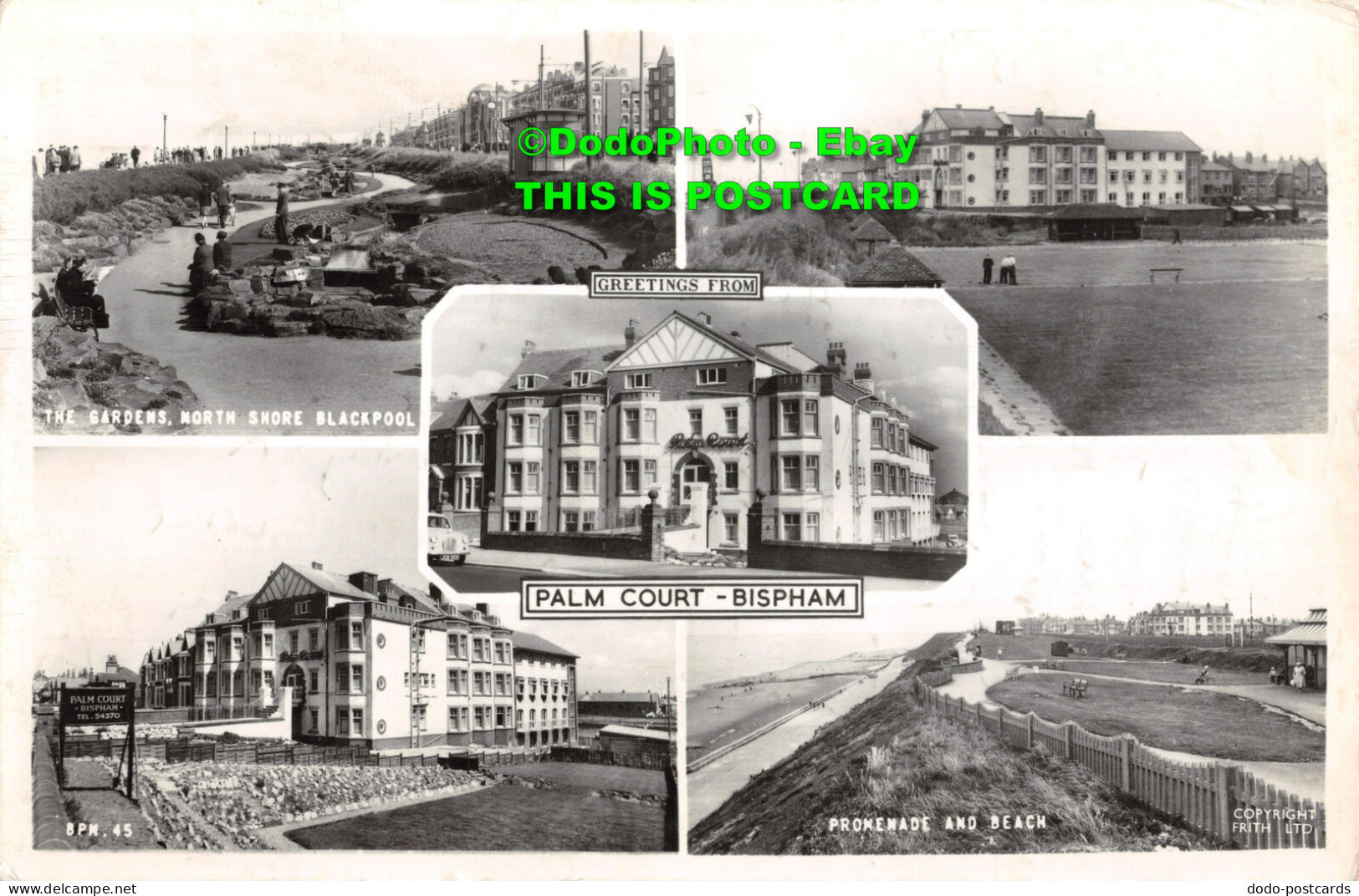 R392760 Greetings From Palm Court Bispham. Promenade And Beach. F. Frith. Multi - Mundo