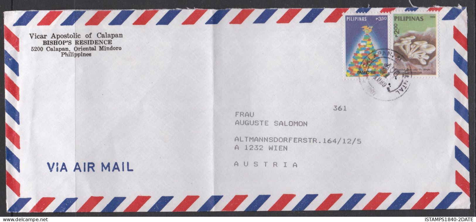 001235/ Philippines Airmail Cover 1989 To Austria - Philippines