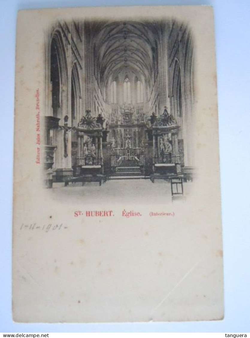 St. Hubert Eglise Intérieur Editeur Jules Nahrath Précurseur Dos Un Peu Abimé - Saint-Hubert