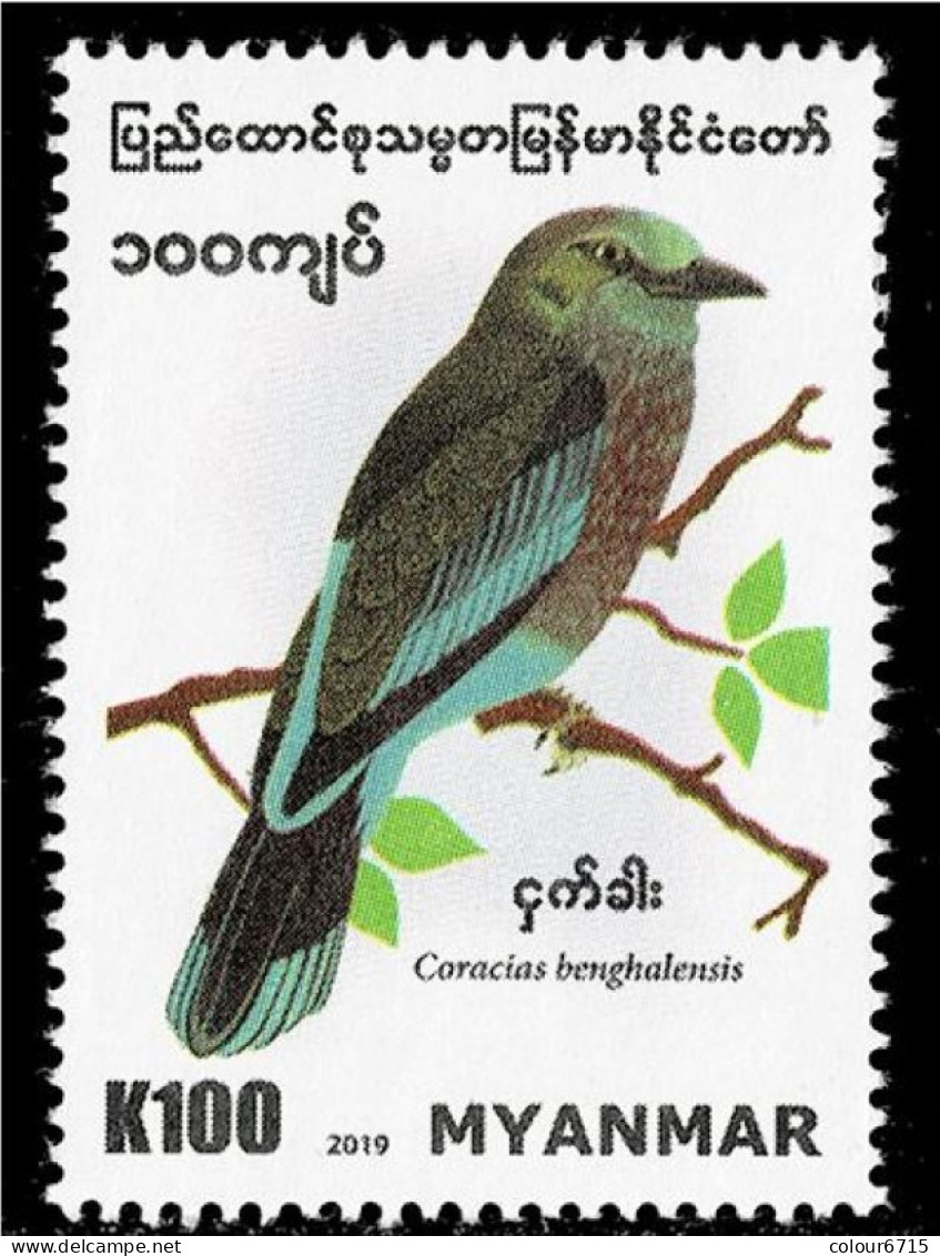 Myanmar 2019 Birds - Indian Roller Stamp 1v MNH - Myanmar (Burma 1948-...)