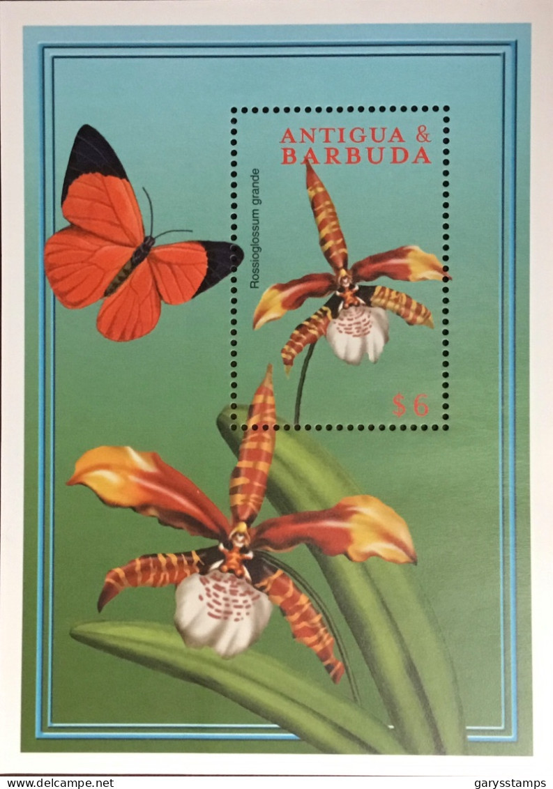 Antigua 2000 Flowers Butterflies Minisheet MNH - Sonstige & Ohne Zuordnung
