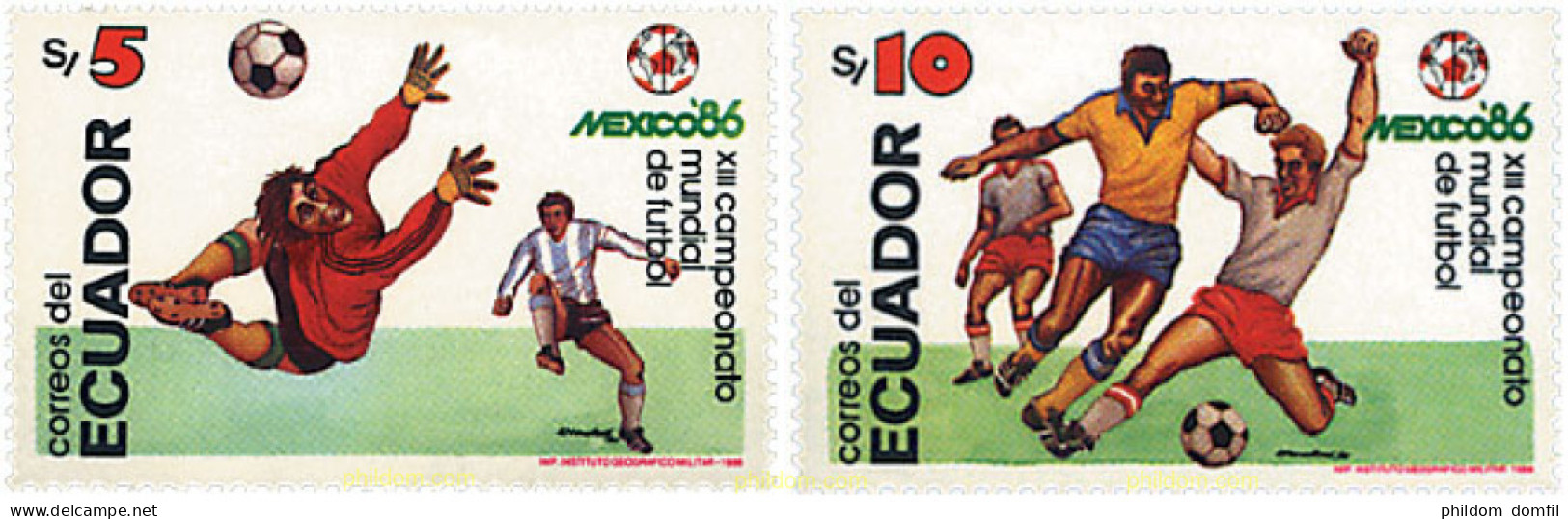 729485 HINGED ECUADOR 1986 COPA DEL MUNDO DE FUTBOL. MEXICO-86 - Ecuador
