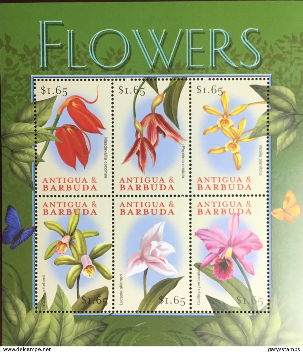 Antigua 2000 Flowers Butterflies Sheetlet MNH - Other & Unclassified