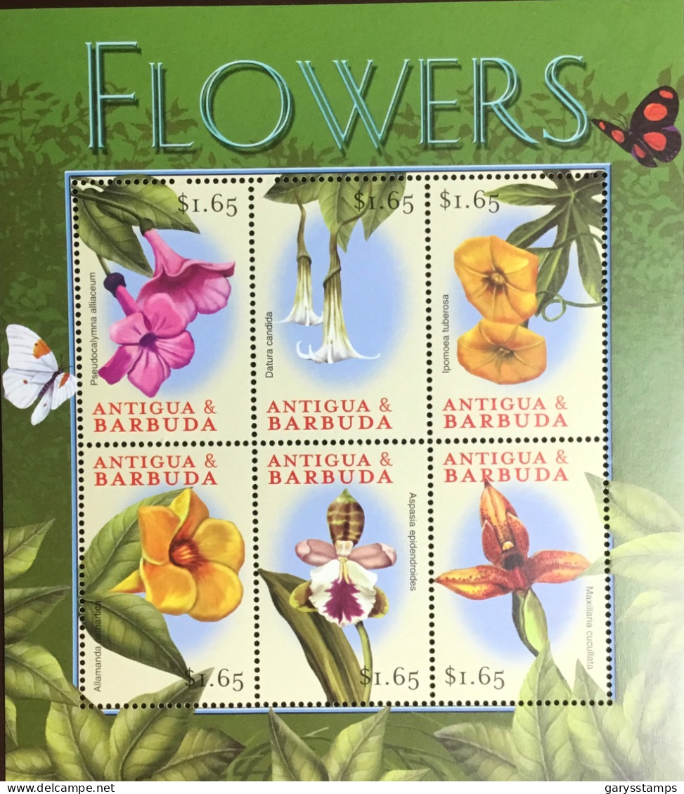 Antigua 2000 Flowers Butterflies Sheetlet MNH - Other & Unclassified