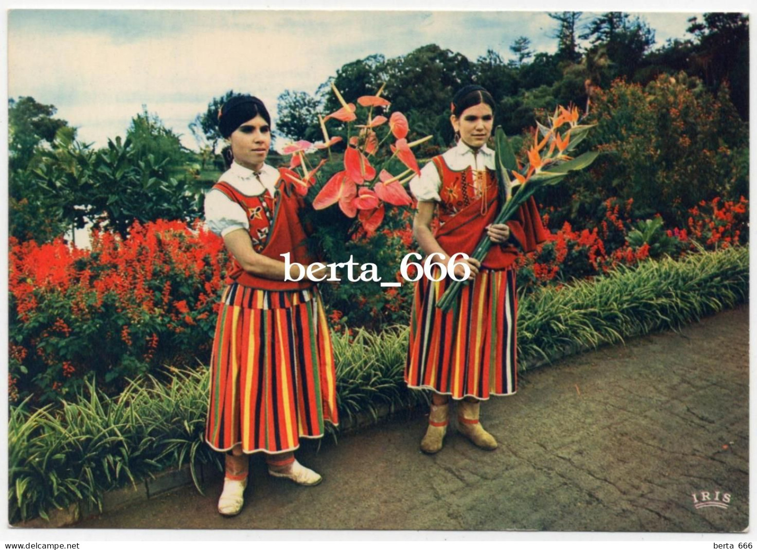 Portugal * Madeira * Funchal * Women InTypycal Costumes With Bouquets * Anthuriums And Strelitzia - Madeira