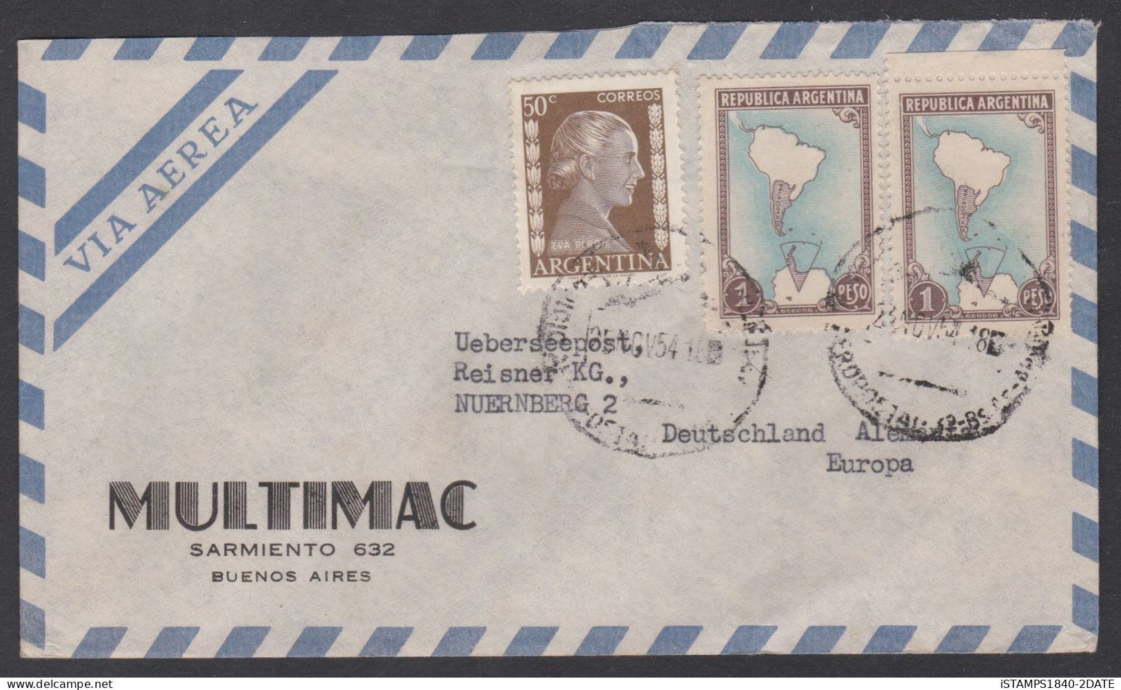 001242/ Argentina Airmail Cover 1954 To Germany - Lettres & Documents