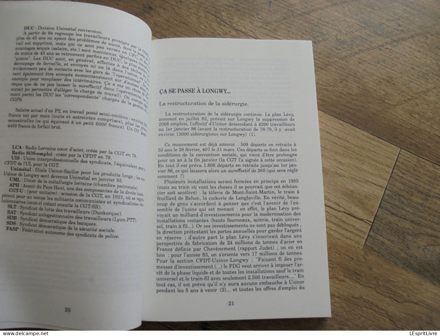 LONGWY 82 88 Autonomie Ouvrière et Syndicale Régionalisme Lorraine Industrie Fer Métallurgie Usine Acier Lutte Sociale