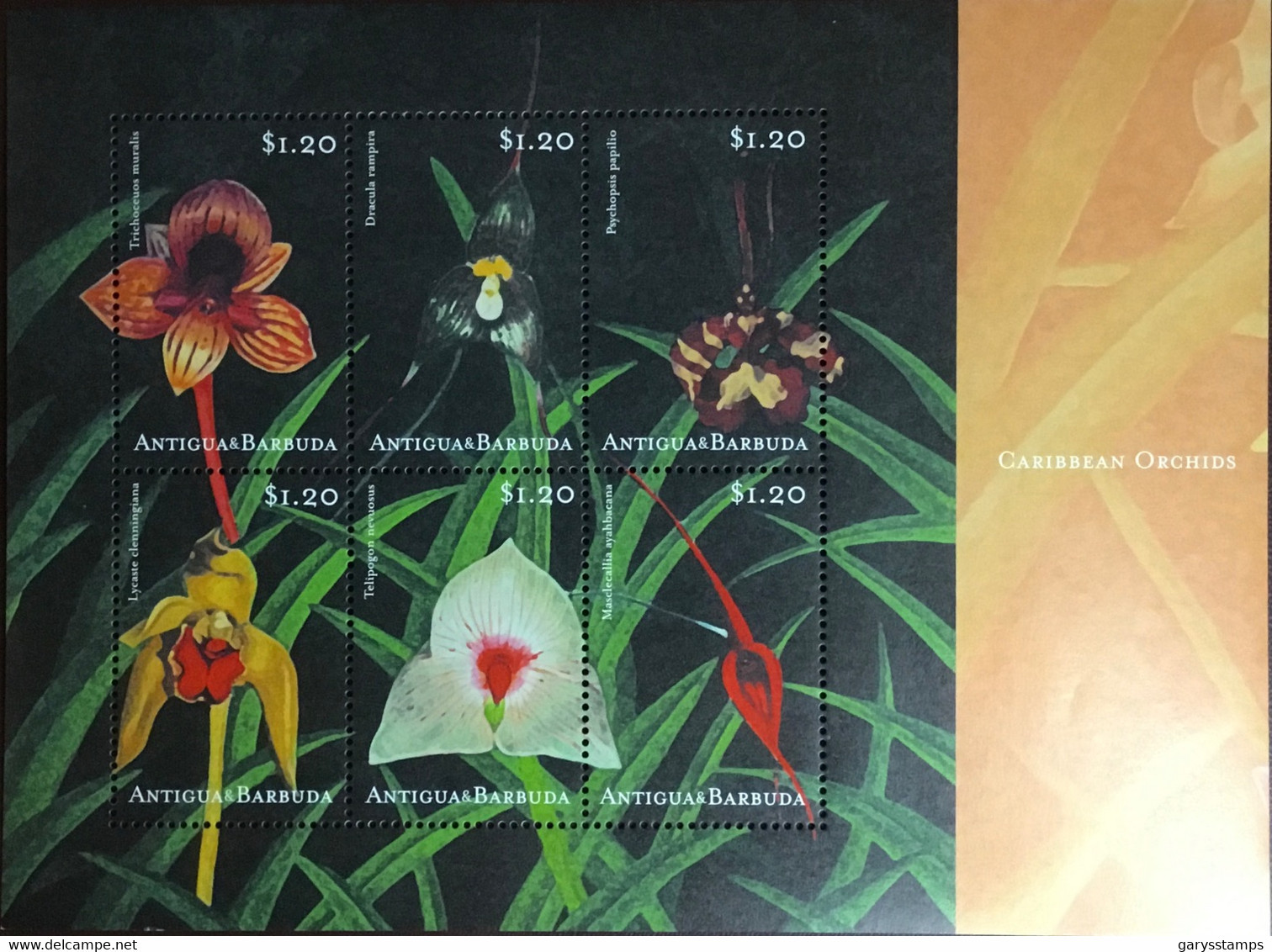 Antigua 2001 Orchids Flowers Sheetlet MNH - Orchidées