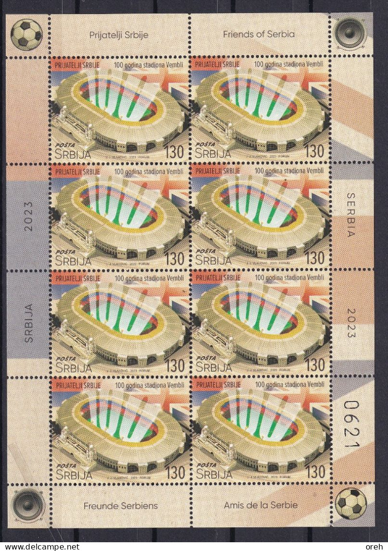 SERBIA 2023,FRIENDS OF SERBIA,100 Years Anniversary Wembley Stadium Football Soccer England,SHEETMNH - Altri & Non Classificati