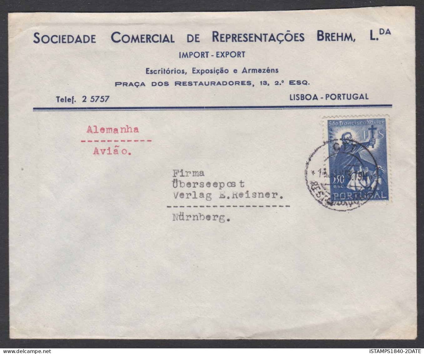 001246/ Portugal 1953 Air Mail Cover St Francis Xavier. - Briefe U. Dokumente