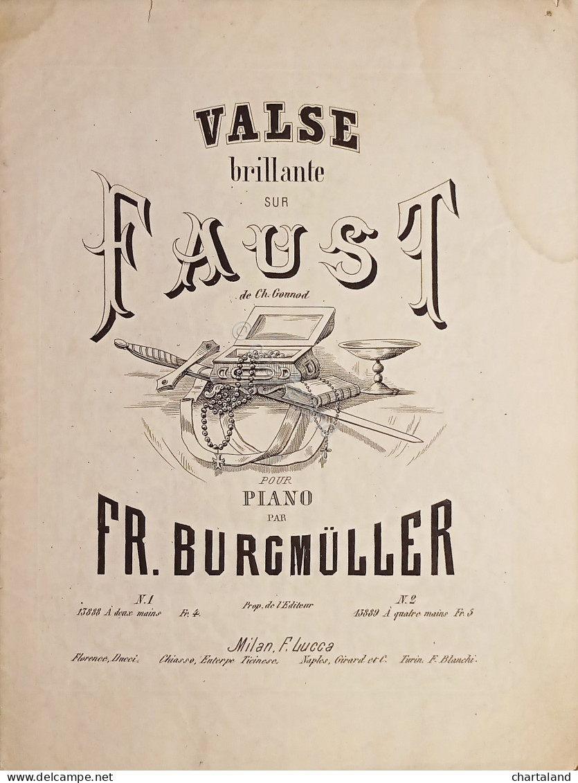 Spartiti - Valse Brillante Sur Faust Pour Piano Par Fr. Burgmuller - Primi '900 - Zonder Classificatie