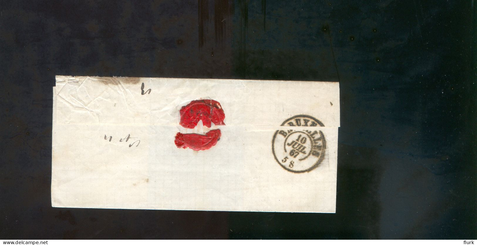 België OCB18 Gestempeld Op Brief Anvers-Bruxelles 1867 Perfect (2 Scans) - 1865-1866 Linksprofil