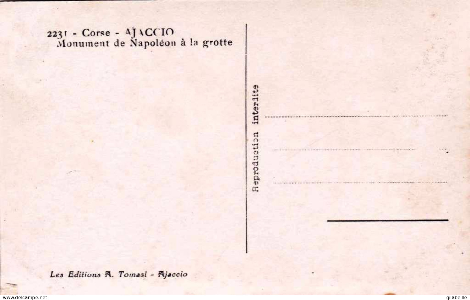 20 - Corse - AJACCIO -  Monument De Napoleon A La Grotte - Ajaccio