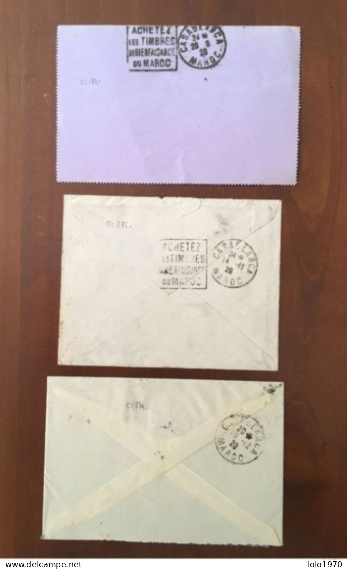 FRANCE 1928 Lot De 3 Lettres Par Avion Caisse Amortissement YT 247 249 253 254 Pour Le Maroc - Briefe U. Dokumente