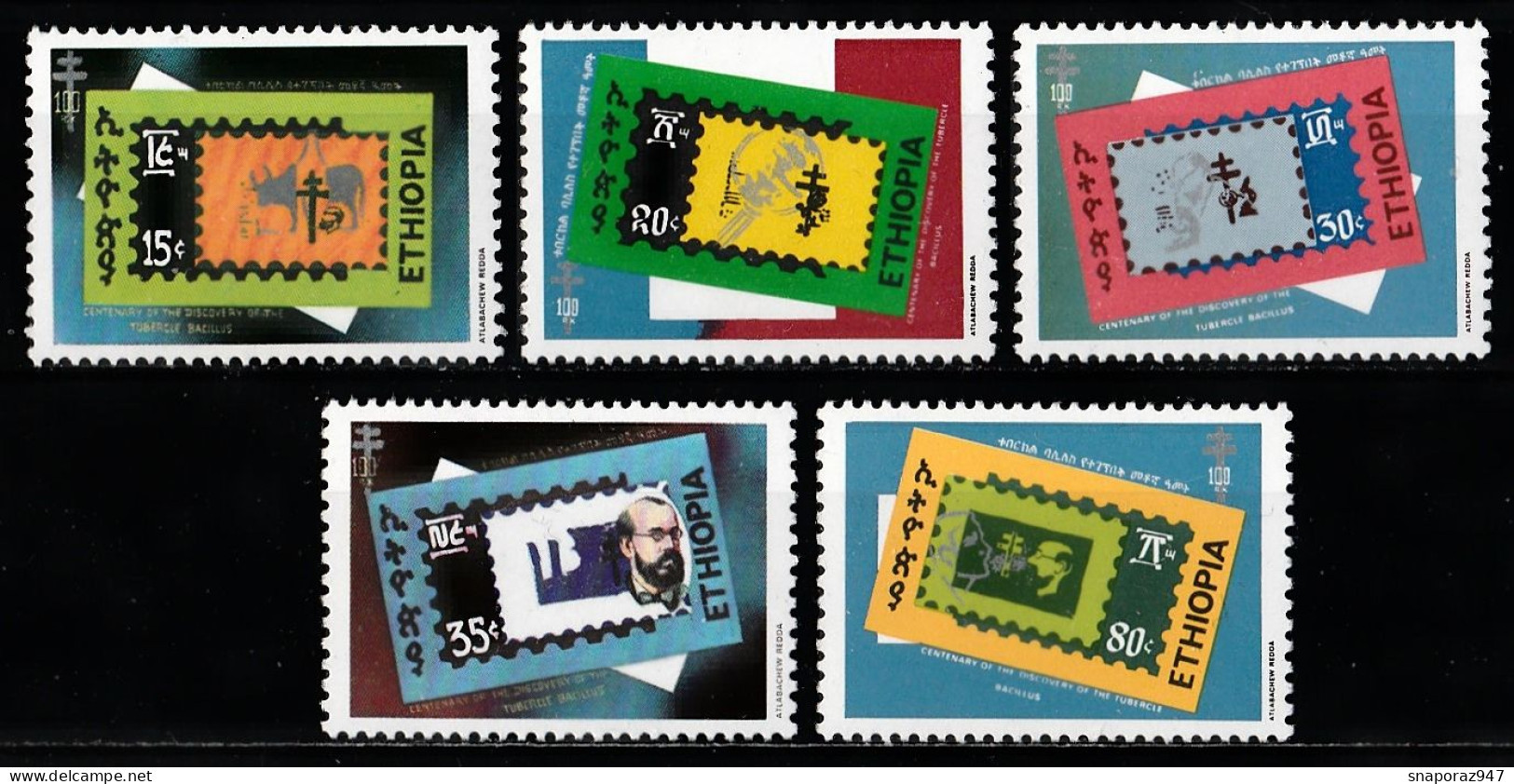 1982 Etiopia  Robert Koch Bacillus Tuberculosis Discovered Set MNH** Tem296 - Ziekte