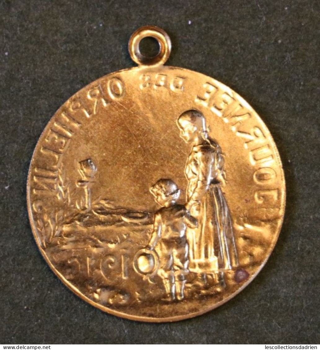 Médaille Française Journée Des Orphelins 1916 Guerre 14-18  - French Medal WWI Médaillette Journée - Frankrijk