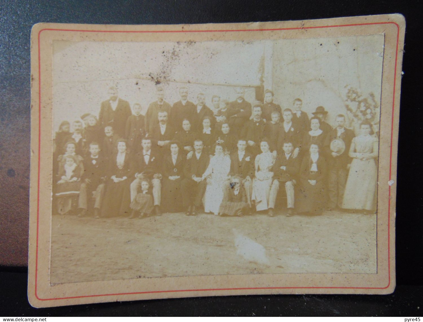 Photo Sur Carton ( 12 X 9.5 Cm ) " Mariés Et Leurs Invités " - Alte (vor 1900)