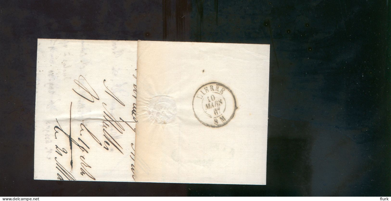 België OCB18 Gestempeld Op Brief Verviers-Lierre 1867 Perfect (2 Scans) - 1865-1866 Profilo Sinistro