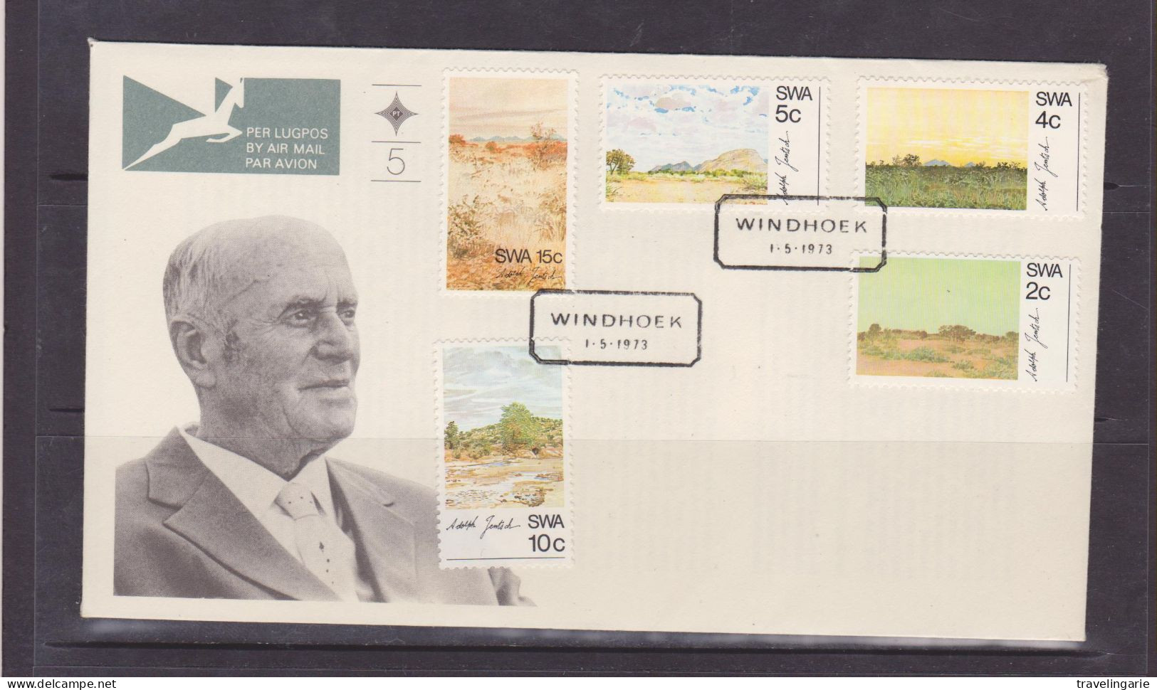 South West Africa 1973 Landscape Paintings Of Adolph Jentsch FDC Nr. 5 - Zuidwest-Afrika (1923-1990)