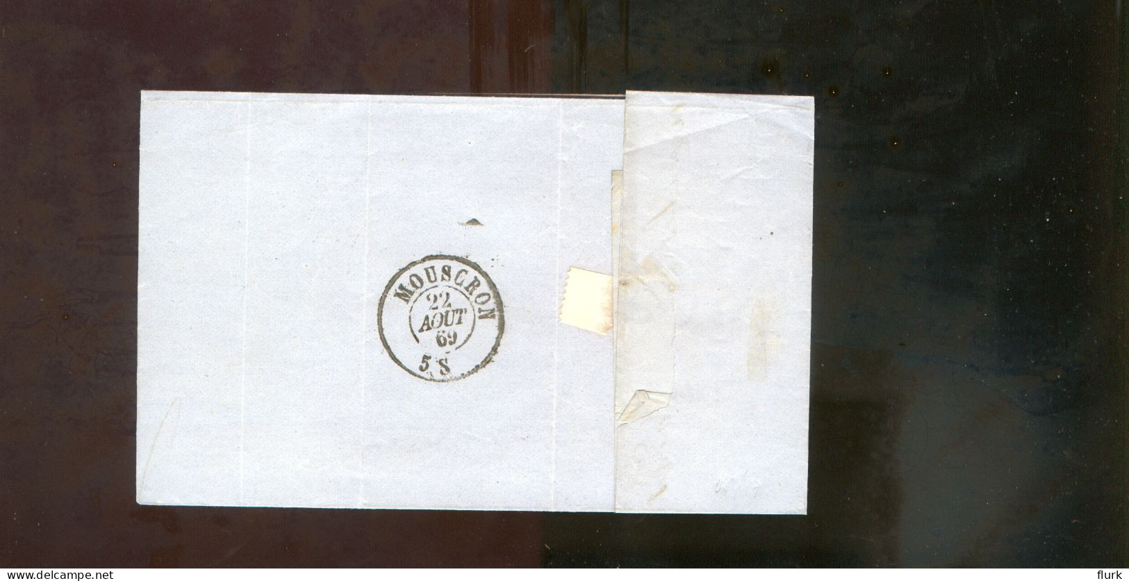 België OCB18 Gestempeld Op Brief Bruxelles-Mouscron 1869 Perfect (2 Scans) - 1865-1866 Perfil Izquierdo