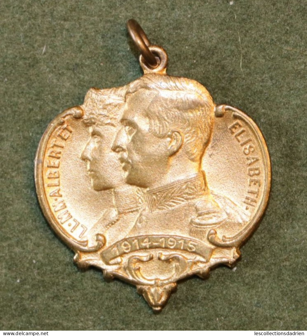 Médaille Belge Roi De L'honneur Reine De Charité  Guerre 14-18  - Belgian Medal WWI Médaillette Journée - Belgien