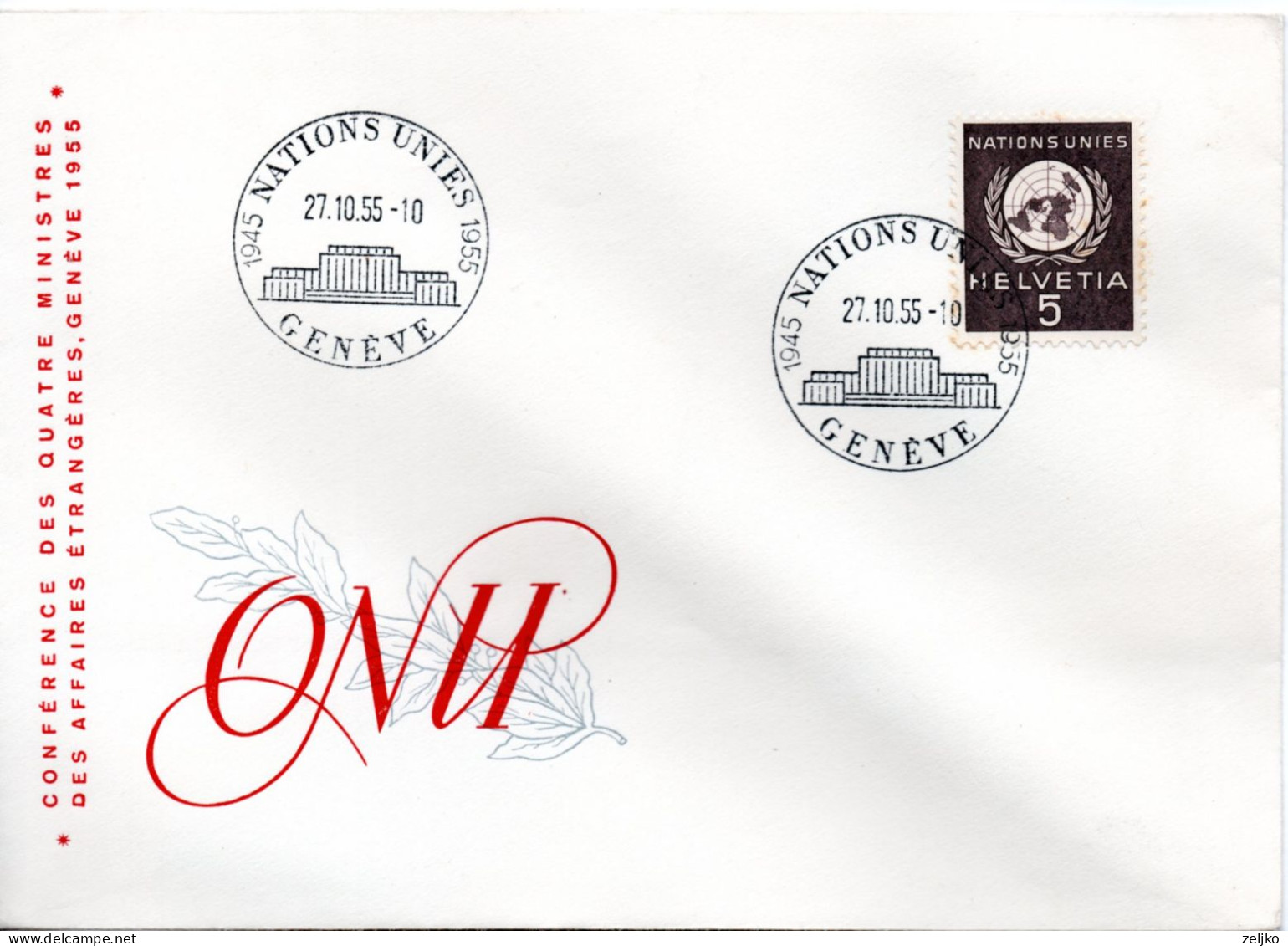 Switzerland, UN, Conference Of The Four Foreign Ministries, Geneva 1955 - VN