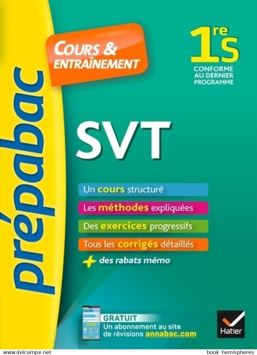 SVT 1ère S Cours & Entraînement (2018) De Jacques Bergeron - 12-18 Anni