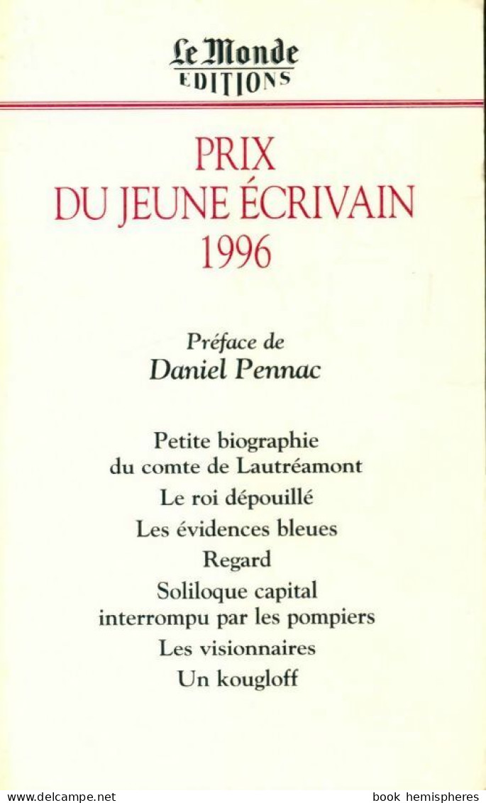 Prix Du Jeune écrivain Tome 1996 (1996) De Collectif - Nature