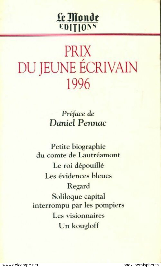 Prix Du Jeune écrivain Tome 1996 (1996) De Collectif - Natur